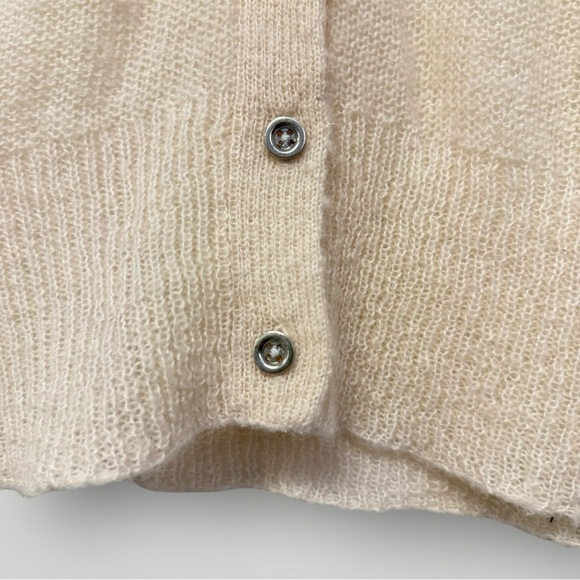 J. Crew Cardigan Wool Mohair Mix Cream Sz L - Picture 2 of 8